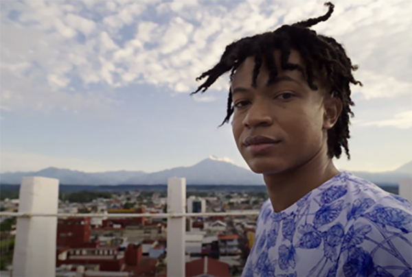 Still image of boy from film