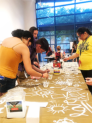 Students participated in an art activity at the Merced Multicultural Arts Center.