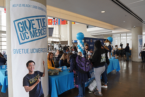 Students donated at the Give Tue headquarters at the Lantern