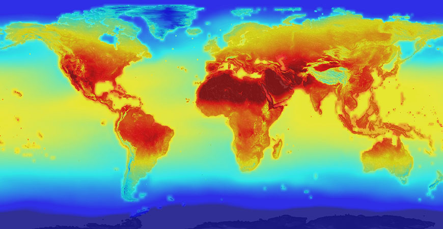 a thermal map of the world