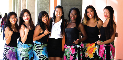 UC Merced Office of Student Life dance club smiling for photo