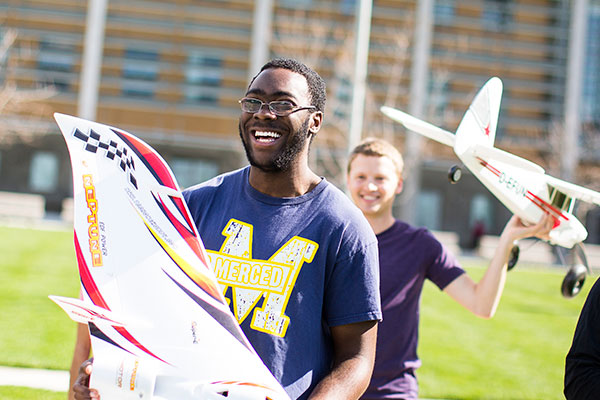 Student Flying Kite